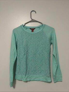 Arizona Jean Company Mint Green Lace Pullover